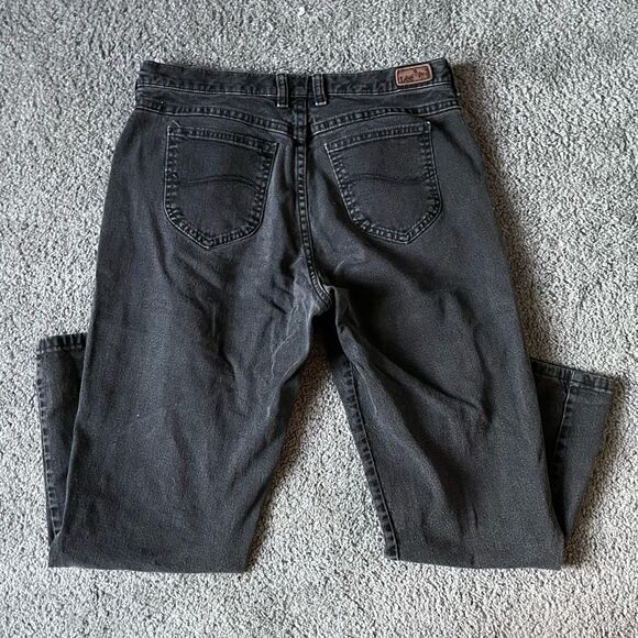 Lee Relaxed Straight Leg Mid Rise Women’s Jeans in Black Denim size 12 Short - Picture 6 of 10